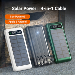 대용량 및 태양열 고속 충전 내장 하이 퀄리티 10000mAh 전원 은행 4 케이블 인터페이스 제조업체 - Product Image 5