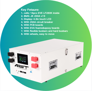 Sistema Solar Off-grid 48V 51.2V 200Ah 280Ah 300Ah Pacote de Baterias de Lítio Lifepo4 14kw 15kw ESS Monitoramento Bluetooth Sistema Solar - Product Image 3