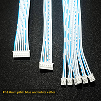 PH20 XH254 Kabel Pita Merah Putih Biru Terminal Blok Kabel Ujung Tunggal Ujung Ganda 2-pin 3-pin 4-pin 5-pin 6-pin 7-pin 8-pin