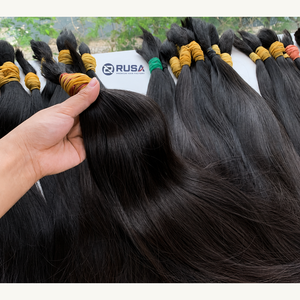 ผมแท้เวียดนามแบบ Remy  แบบเส้นเดี่ยว  แบบ Double Drawn สีดำธรรมชาติ  ต่อผมแบบ Virgin  มีทุกสีให้เลือก - Product Image 5