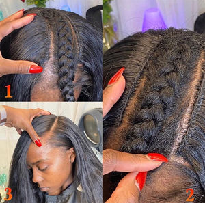 Perruque naturelle partie v naturelle brésilienne — rxy, cheveux lisses, perruque partie V, pour femmes noires, meilleure qualité, vente en gros - Product Image 3