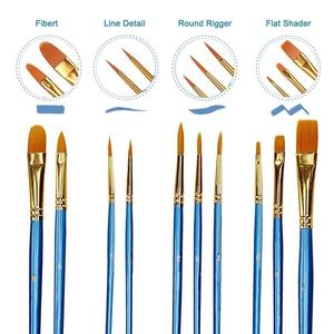 Spitz-Runde Pinsel Set 10 Stück Spitze Nylon Haar Blau Griff Künstler Detail Pinsel Set Artis Artis Heißer jepang - Product Image 4