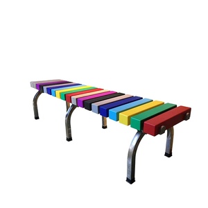 Banc de <span class=keywords><strong>piscine</strong></span> de jardin extérieur en plastique imperméable moderne pour terrasse parc plage avec dessus à lattes et cadre pour attente de poids de casier - Product Image 1