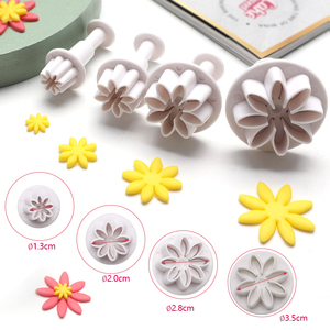 4 pcs <span class=keywords><strong>Cookie</strong></span> khuôn fondant pit tông cắt Công cụ nhựa hoa <span class=keywords><strong>Cookie</strong></span> cutter Set - Product Image 3