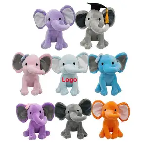 定制Logo批发促销个性化儿童动漫礼品娃娃毛绒玩具大耳朵大象毛绒玩具