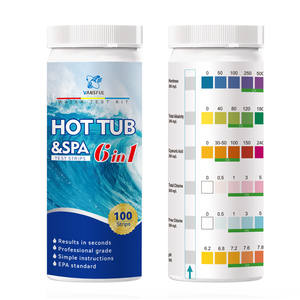 Kit de test d'analyse de l'eau de piscine et de bain à remous en une étape précis Bandelettes de test d'eau à 6 voies Résultats faciles à lire Accessoires de baignoire à glace - Product Image 2