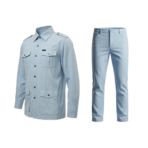 Hot Selling Tactical Camouflage Blue Security Guard Long Sleeve Working Uniform Breathable Casual <b>Set</b> Work-commute - Product Image 1