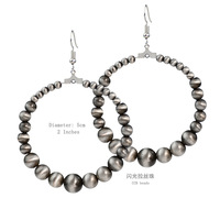 Boucles d'oreilles créoles en perles de Navajo faites à la main de style occidental 2023 pour femme