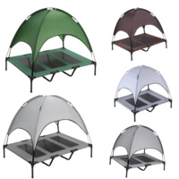 Lit de voyage d'été en tissu Oxford imperméable multicolore pour chien avec auvent détachable