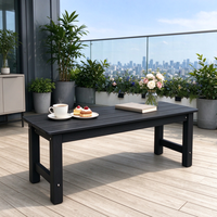 Banc de jardin rectangulaire Uplion Morden en plastique HIPS imitation bois pour terrasse, plage, appartement, café