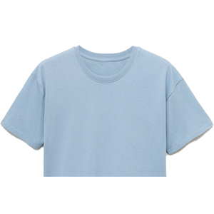 T-shirt à manches courtes à col rond pour femme, style streetwear, respirant, écologique, couleur gris uni, toutes saisons - Product Image 4