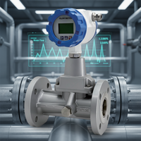 Medidor de Flujo Axial de Vórtice de Acero Inoxidable de Alta Precisión, 1.5% de Precisión, 2.5-3600m3/h, Amplio Rango, Dispositivo de Sensor de Flujo Digital Compacto