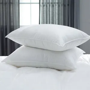 호텔 침대 100% 폴리 에스터 섬유 채우기 베개 화이트 베개