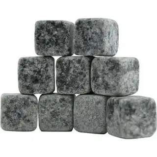 Reusable Whisky Chilling Wine Stones Stainless Steel Marble Granite Ice Cubes Set