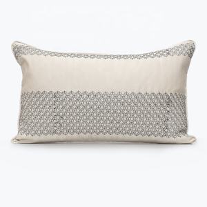 Coussin de canapé couleur grise et blanche, Jacquard, géométrique, décoration de la <span class=keywords><strong>maison</strong></span>, 1 pièce - Product Image 1