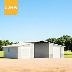 Personnalisé 20Ft 40Ft 13Ft Garage Abri de voiture Solide Couleur Acier Tuile Peak Structure en Acier Galvanisé Bâtiments de Stockage - Product Image 1