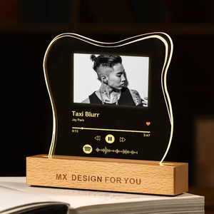Trofeo Musical de Acrílico Grabado Personalizado con <span class=keywords><strong>Foto</strong></span> - Regalo Ecológico para Aniversarios y Parejas - Product Image 2
