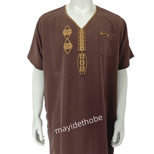 2025 nuevo diseño Thobe marroquí para niños fuente de fábrica ropa islámica modesta para hombres vestido bordado árabe transpirable para - Product Image 2