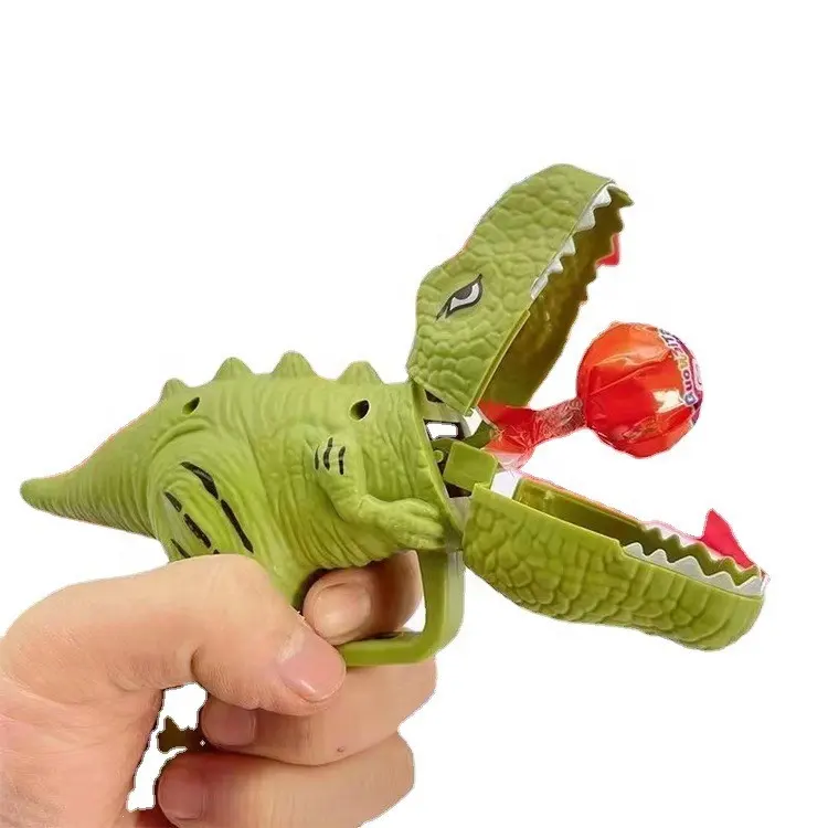 थोक चबूतरे डायनासोर लॉलीपॉप बंदूक शूटर खिलौना चीनी कैंडी बंदूक मिठाई कैंडी खिलौने