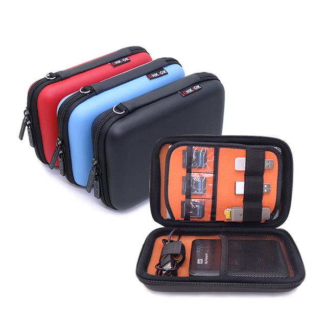 Custom Hard EVA Electronics Travel Organizer - Zipper Storage Case for Device, Cable, Hard Drive & Digital Accessories