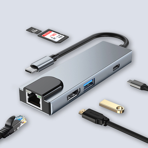 type <span class=keywords><strong>c</strong></span> to hdmi rj45 multi <span class=keywords><strong>dock</strong></span> station <span class=keywords><strong>usb</strong></span> 3.0 splitter for home macbook <span class=keywords><strong>ipad</strong></span> <span class=keywords><strong>pro</strong></span> several ports <span class=keywords><strong>usb</strong></span> hub - Product Image 5