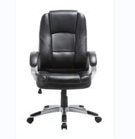 Chaise de Direction Ergonomique en Cuir PU avec Accoudoirs Réglables, Mécanisme d'Inclinaison, Design Moderne, Pivotante et Imperméable pour Atelier et Salle à Manger