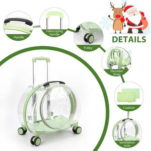 กระเป๋าใส่แมวแบบแข็งระบายอากาศได้ดีโปร่งใสมีล้อลากสำหรับสุนัขแมวขนาดใหญ่กลางแจ้งพกพาได้หลายแบบ - Product Image 3