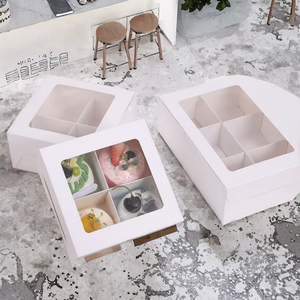 Boîte alimentaire portable en carton rigide, recyclable et réutilisable, avec poignée, 4/6 trous, couleur personnalisée, pour cupcakes, gâteaux et emballages de boulangerie - Product Image 2