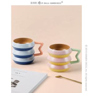 2023 جديد فنجان قهوة بورسلين السيراميك قوس قزح الكؤوس القدح مخصص شعار - Product Image 2