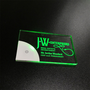Luxury Laser Engraving LED Customized Acrylic Luminous <strong>Visiting</strong> Card Metal Blank NFC Business Card Wedding Card Light - Product Image 2