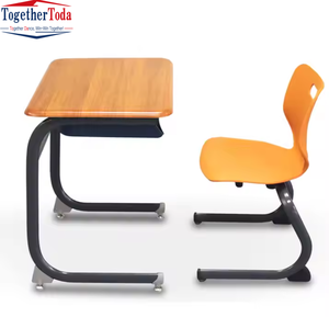 Juego <span class=keywords><strong>de</strong></span> escritorio y sillas para estudiantes, duradero, práctico, resistente, ajustable, moderno, con almacenamiento, ideal para aulas - Product Image 5
