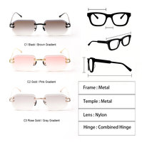 Lunettes de soleil sans monture Sitier Vintage Classic de haute qualité, personnalisables pour femmes et hommes