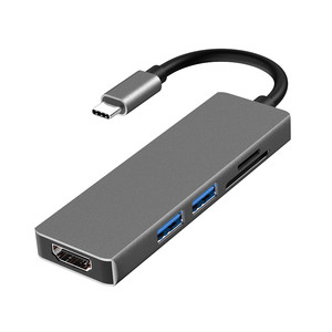 Adaptador 5 en 1 Tipo-C, Estación de Conexión Multifuncional, Hd Mi USB3.0*2 TF/SD, Hub para Computadora Portátil - Product Image 1