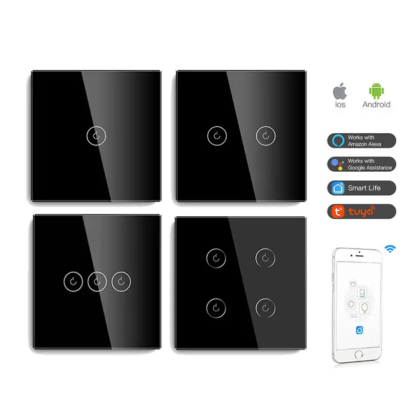 Mvava 1/2/3/4 Gang 600w Glass Panel Zigbee Tuya Remote Control Light Smart Home Wall Interruptor Inteligente Wifi Switch