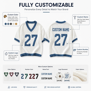 Men's Winter Football Jersey Knit <b>Sweater</b> V Neck Hollow Digital Design Sports Pullover Loose Fit Streetwear Top 100% Cotton - Product Image 5
