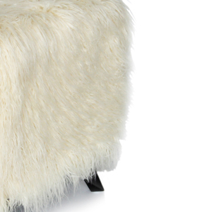 En peluche carré blanc tabouret de rangement pour la décoration de la maison - Product Image 2