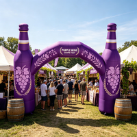 Arche gonflable publicitaire extérieure en forme de bouteille de vin – Arche gonflable pour magasin de vin, club, salon professionnel, festival, marketing de marque