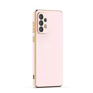 Funda de teléfono de lujo para Samsung Galaxy A13, cubierta recta de galvanoplastia Multicolor para teléfono móvil