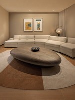 Table basse ovale Jiefanxi en noyer noir d'Amérique du Nord, design artistique haut de gamme, esthétique de la dynastie Song, grande taille