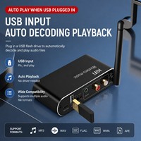 Receptor de Audio Inalámbrico 5.1, Reproductor de Plástico con Entrada AUX, USB y Reproducción desde Memoria USB, Adaptador con Control Remoto IR para PC, TV y Sistema de Altavoces Domésticos
