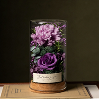 Élégante rose séchée sous cloche en verre, décoration d'intérieur, cadeau pour la Saint-Valentin, la fête des enseignants, souvenir et occasions spéciales