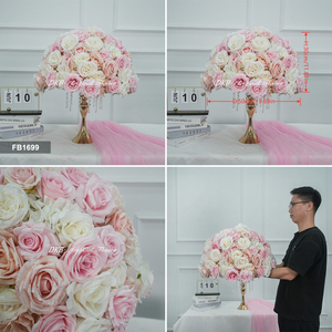 DKB Artificial Silk Flower Balls Handmade Flowers Decor Wedding Mother's Day Table Decorations White Multiple Colors Factory - Product Image 3