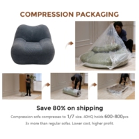 Moderner, umweltfreundlicher Sitzsack aus Stoff, Kompressions-Lazy-Sofa, geschwungener Lounge-Sessel, anpassbar, keine Montage erforderlich, Hotel