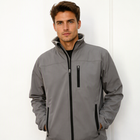 Veste décontractée pour homme GENFONT en polyester tissé, coupe-vent, col montant, doublure polaire, taille standard