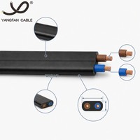 Flaches Zwillings- und Erdungs-Parallelkabel aus PVC, 2-adrig, 300V, flammhemmend, für Tischlampen, Radios, Staubsauger