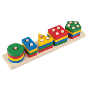 צורה גיאומטרית סט התאמת עמודת אבני בניין לילדים הארה תינוק מוקדם חינוך צעצועים - Product Image 1