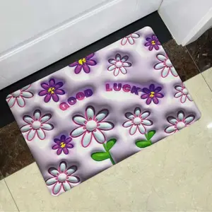 Fast Drying Excellent Absorbent Non-Slip Diatomite Bath mat New Pattern Purple Violet Good Luck flower Diatomite Rugs