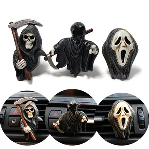 Penyegar udara mobil Grim Reaper kipas pelepas mobil Diffuser udara untuk dekorasi Halloween horor parfum ventilasi mobil untuk pria