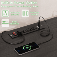 Meuble TV d'angle avec LED RGB, alimentation et USB, hauteur réglable Support pivotant pour téléviseurs de 32 à 65 pouces, console multimédia robuste avec rangement pour la maison