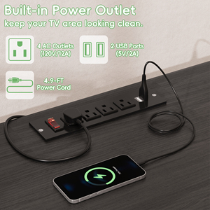 Meuble <span class=keywords><strong>TV</strong></span> d'angle moderne avec bande LED RGB, prise de courant, USB, support <span class=keywords><strong>pivotant</strong></span> réglable en hauteur pour téléviseurs de 32 à 65 pouces, vente en gros usine - Product Image 3